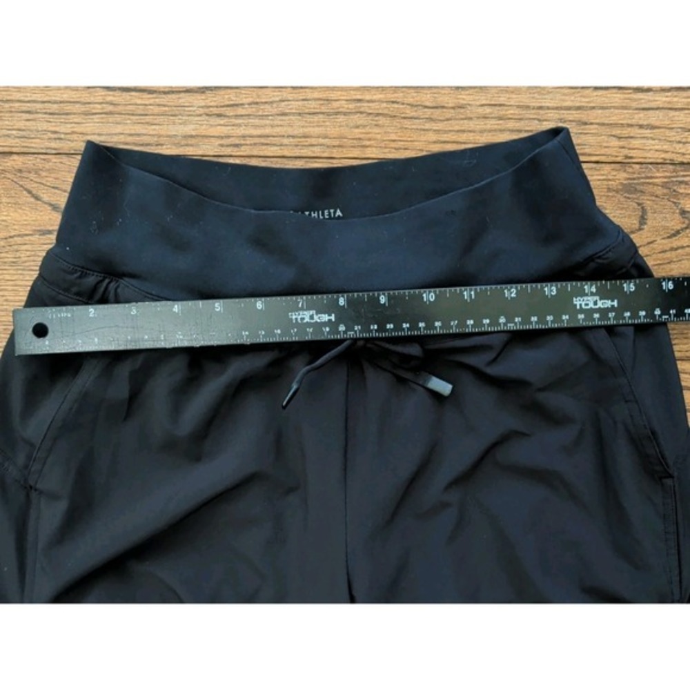 Athleta Attitude Lined Mid Rise Jogger Pant Black Size 2 Stretch Ruched Leg - Picture 5 of 8